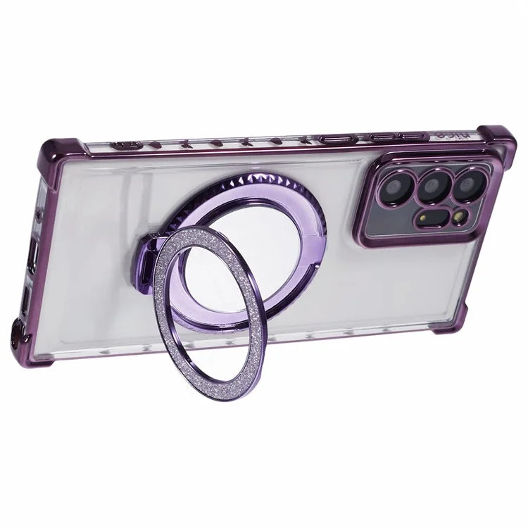 For Samsung Galaxy Note20 Ultra / Note20 Ultra 5G Case Electroplating TPU Cover with Kickstand Mirror