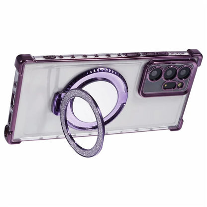 For Samsung Galaxy Note20 Ultra / Note20 Ultra 5G Case Electroplating TPU Cover with Kickstand Mirror