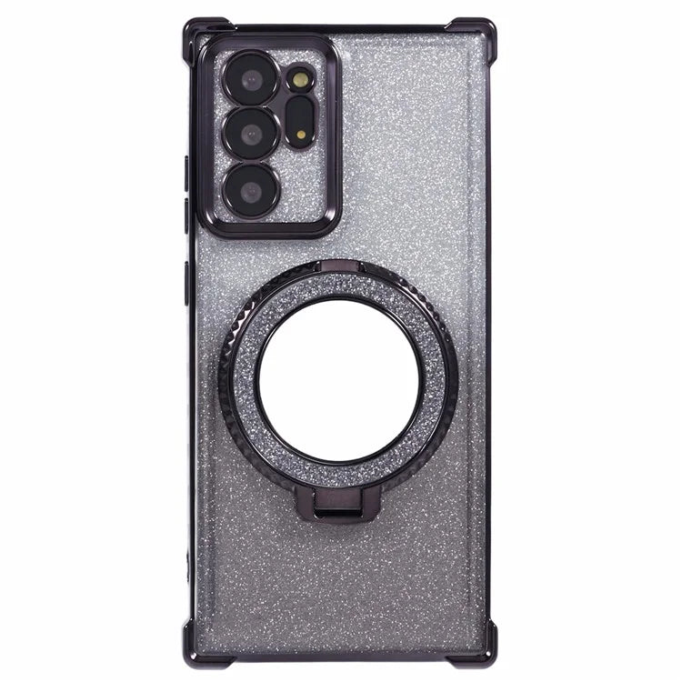 For Samsung Galaxy Note20 Ultra / Note20 Ultra 5G Case TPU Glitter Phone Cover Kickstand Mirror