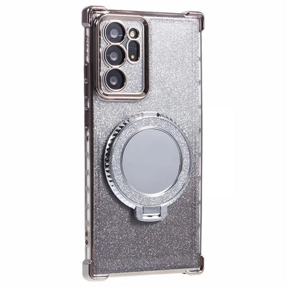 For Samsung Galaxy Note20 Ultra / Note20 Ultra 5G Case TPU Glitter Phone Cover Kickstand Mirror