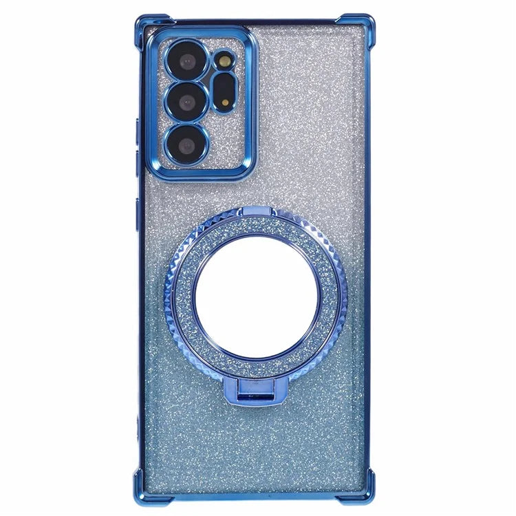 For Samsung Galaxy Note20 Ultra / Note20 Ultra 5G Case TPU Glitter Phone Cover Kickstand Mirror