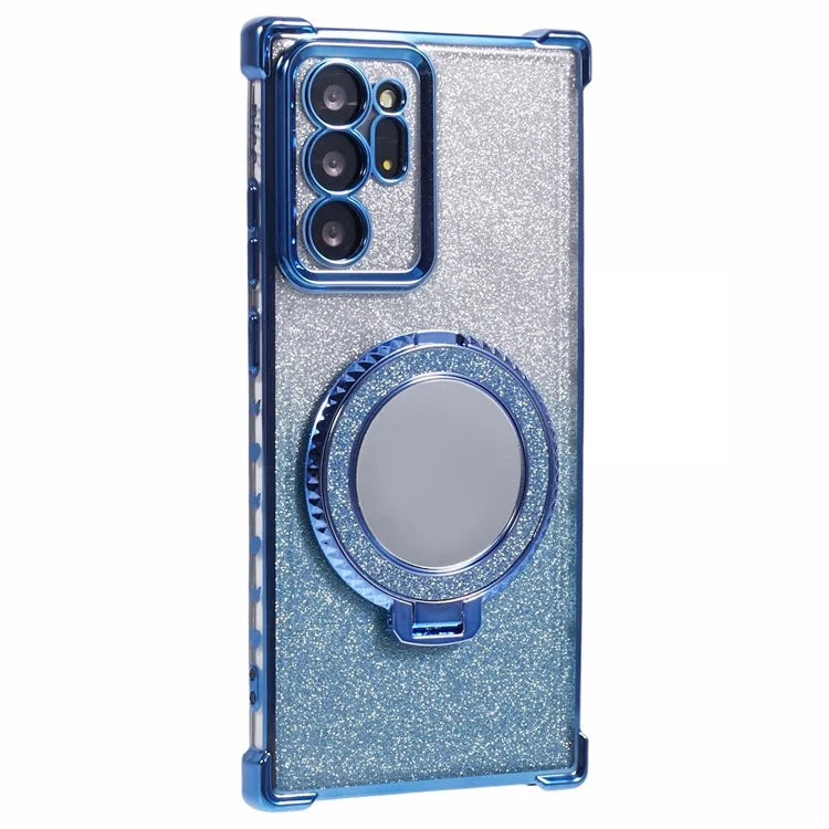 For Samsung Galaxy Note20 Ultra / Note20 Ultra 5G Case TPU Glitter Phone Cover Kickstand Mirror