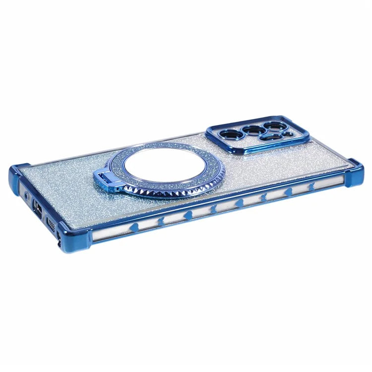 For Samsung Galaxy Note20 Ultra / Note20 Ultra 5G Case TPU Glitter Phone Cover Kickstand Mirror