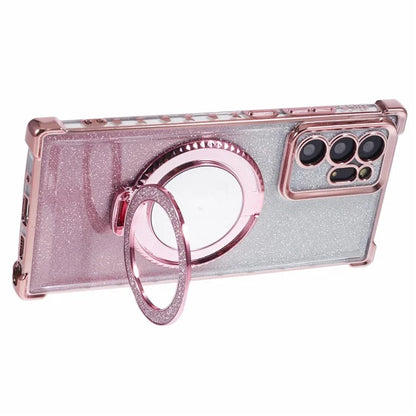 For Samsung Galaxy Note20 Ultra / Note20 Ultra 5G Case TPU Glitter Phone Cover Kickstand Mirror
