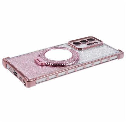 For Samsung Galaxy Note20 Ultra / Note20 Ultra 5G Case TPU Glitter Phone Cover Kickstand Mirror