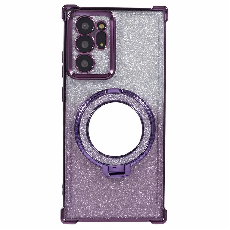 For Samsung Galaxy Note20 Ultra / Note20 Ultra 5G Case TPU Glitter Phone Cover Kickstand Mirror