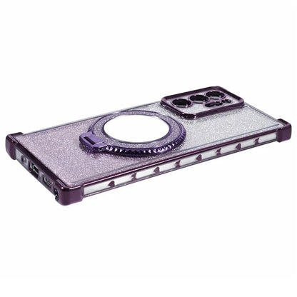 For Samsung Galaxy Note20 Ultra / Note20 Ultra 5G Case TPU Glitter Phone Cover Kickstand Mirror