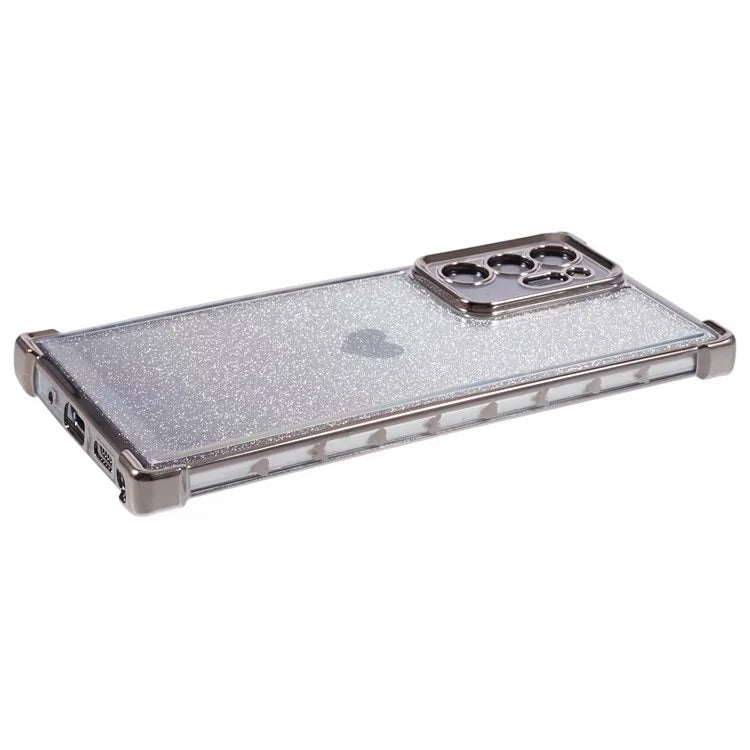 For Samsung Galaxy Note20 Ultra / Note20 Ultra 5G Case Heart Pattern Electroplating TPU Glitter Phone Cover