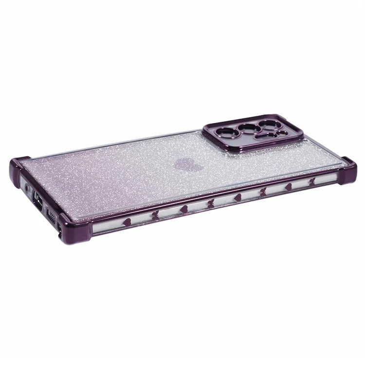 For Samsung Galaxy Note20 Ultra / Note20 Ultra 5G Case Heart Pattern Electroplating TPU Glitter Phone Cover