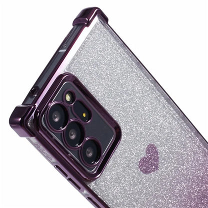 For Samsung Galaxy Note20 Ultra / Note20 Ultra 5G Case Heart Pattern Electroplating TPU Glitter Phone Cover