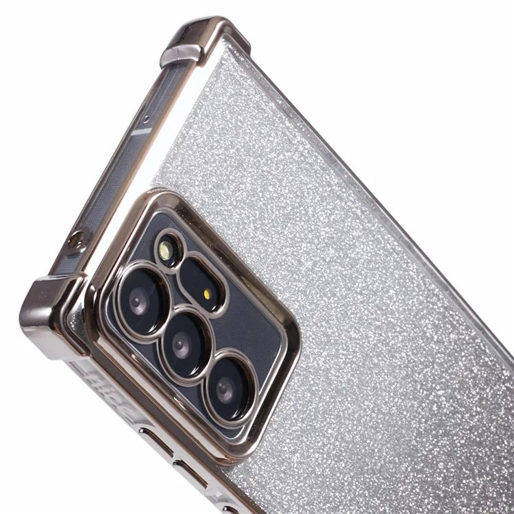 For Samsung Galaxy Note20 Ultra / Note20 Ultra 5G Case TPU Gradient Glitter Phone Cover Love Heart Frame