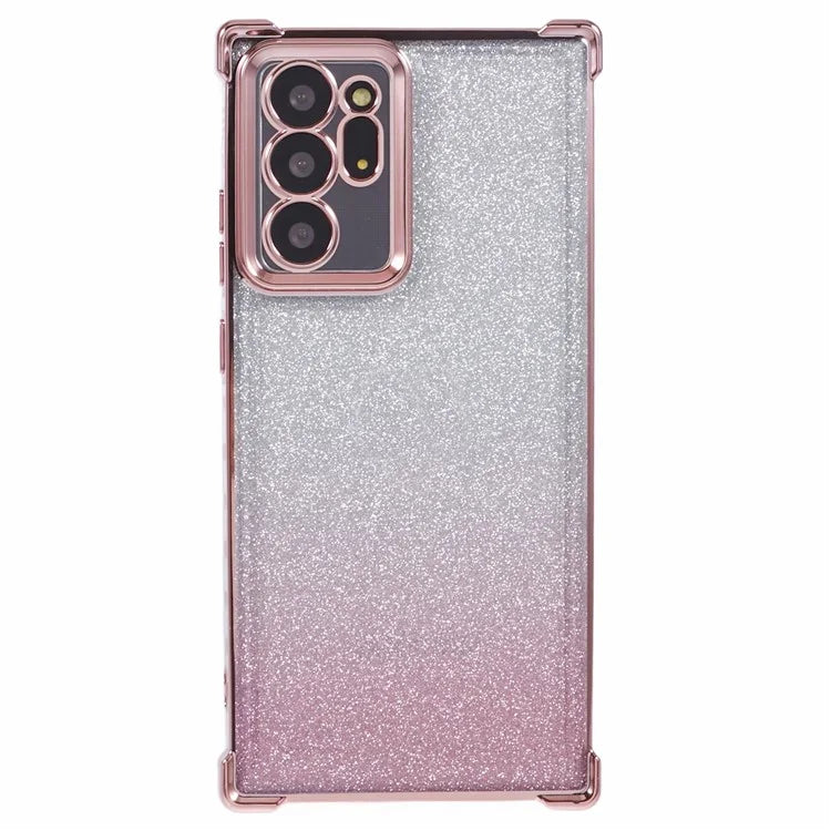 For Samsung Galaxy Note20 Ultra / Note20 Ultra 5G Case TPU Gradient Glitter Phone Cover Love Heart Frame
