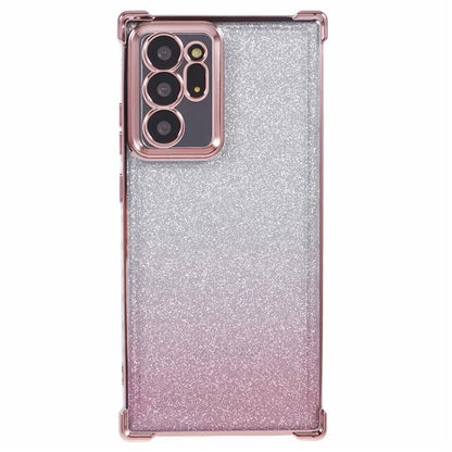 For Samsung Galaxy Note20 Ultra / Note20 Ultra 5G Case TPU Gradient Glitter Phone Cover Love Heart Frame