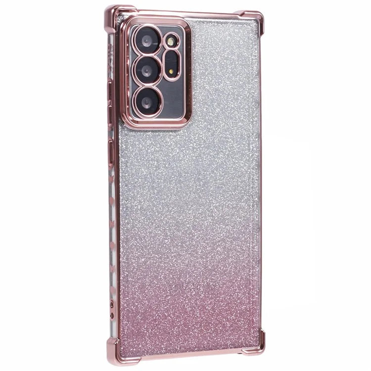 For Samsung Galaxy Note20 Ultra / Note20 Ultra 5G Case TPU Gradient Glitter Phone Cover Love Heart Frame