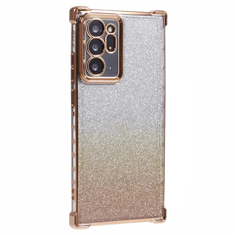 For Samsung Galaxy Note20 Ultra / Note20 Ultra 5G Case TPU Gradient Glitter Phone Cover Love Heart Frame