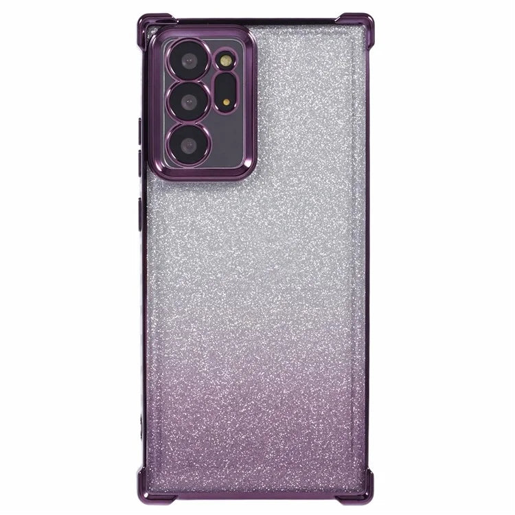 For Samsung Galaxy Note20 Ultra / Note20 Ultra 5G Case TPU Gradient Glitter Phone Cover Love Heart Frame