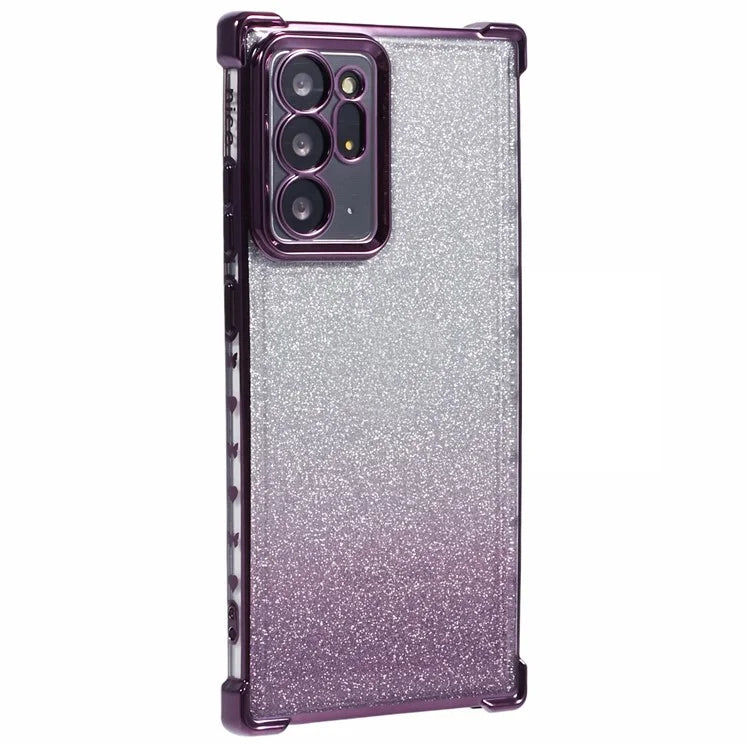 For Samsung Galaxy Note20 Ultra / Note20 Ultra 5G Case TPU Gradient Glitter Phone Cover Love Heart Frame