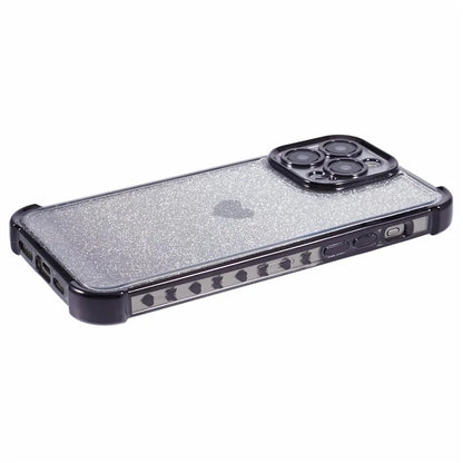 For iPhone 15 Pro Max Case Electroplating Glitter TPU Phone Cover Heart Pattern