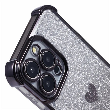 For iPhone 15 Pro Max Case Electroplating Glitter TPU Phone Cover Heart Pattern