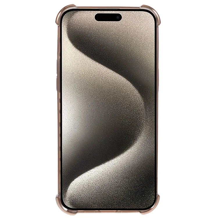 For iPhone 15 Pro Max Case Electroplating Glitter TPU Phone Cover Heart Pattern