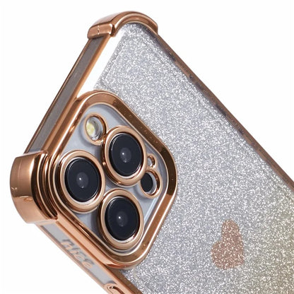 For iPhone 15 Pro Max Case Electroplating Glitter TPU Phone Cover Heart Pattern