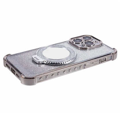 For iPhone 15 Pro Max Case Glitter Gradient TPU Phone Cover Ring Kickstand