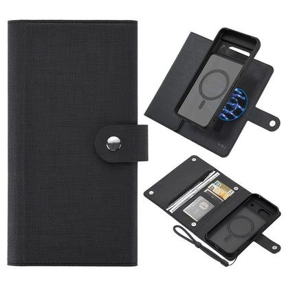 GMB Series For Google Pixel 8a Magnetic Case RFID Blocking Detachable Leather Wallet Phone Cover