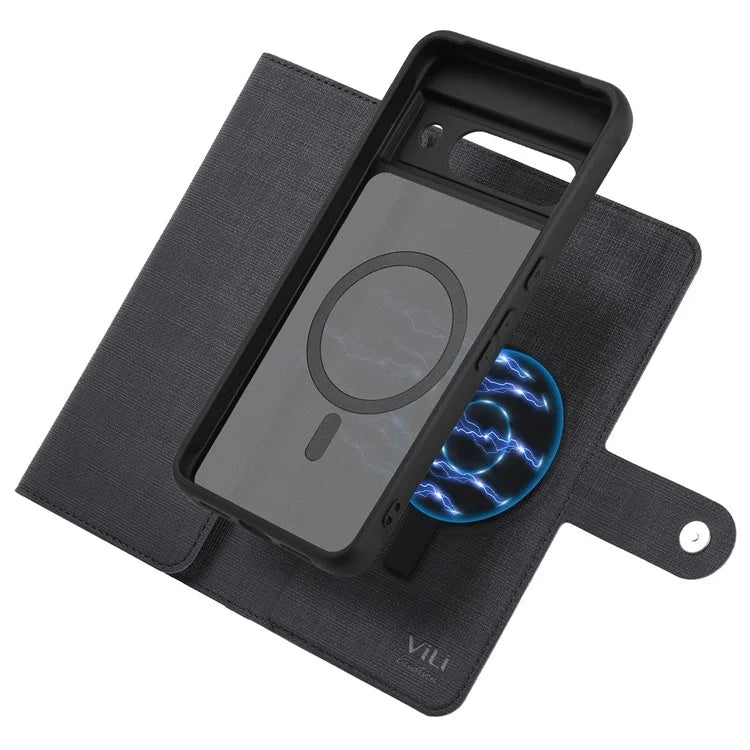 GMB Series For Google Pixel 8a Magnetic Case RFID Blocking Detachable Leather Wallet Phone Cover
