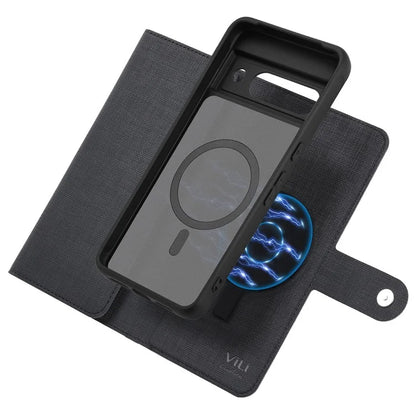 GMB Series For Google Pixel 8a Magnetic Case RFID Blocking Detachable Leather Wallet Phone Cover