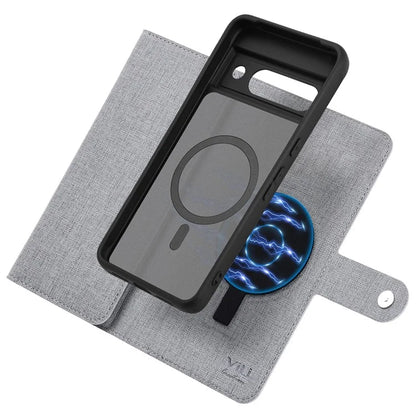 GMB Series For Google Pixel 8a Magnetic Case RFID Blocking Detachable Leather Wallet Phone Cover