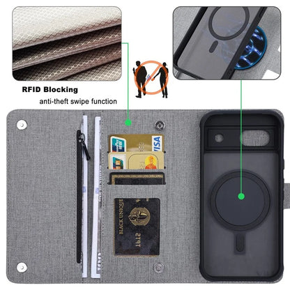 GMB Series For Google Pixel 8a Magnetic Case RFID Blocking Detachable Leather Wallet Phone Cover