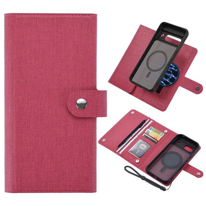 GMB Series For Google Pixel 8a Magnetic Case RFID Blocking Detachable Leather Wallet Phone Cover