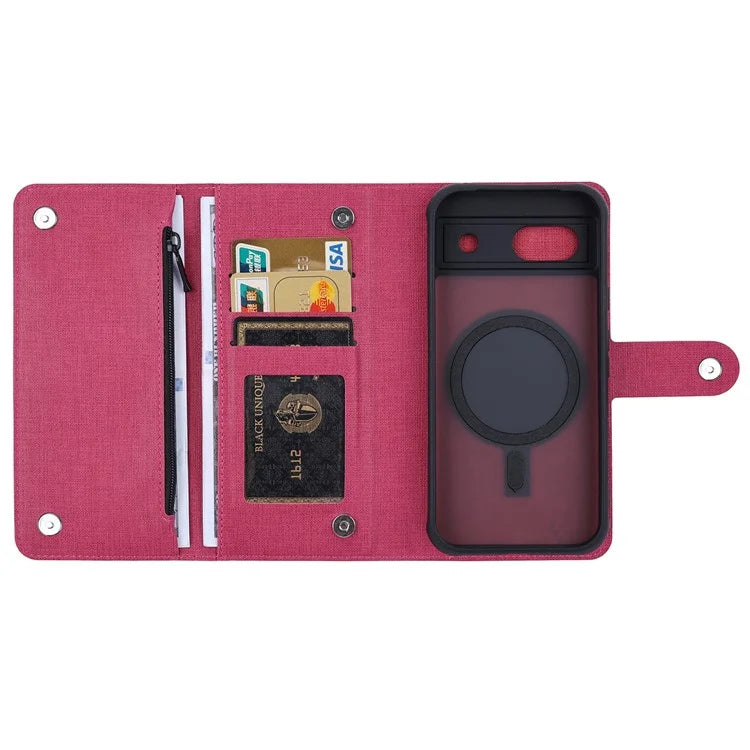 GMB Series For Google Pixel 8a Magnetic Case RFID Blocking Detachable Leather Wallet Phone Cover