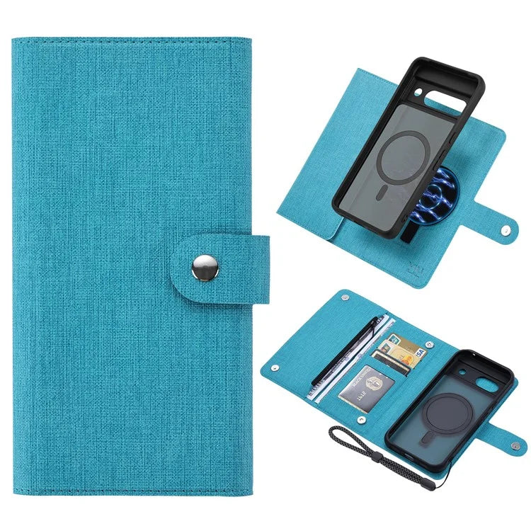 GMB Series For Google Pixel 8a Magnetic Case RFID Blocking Detachable Leather Wallet Phone Cover