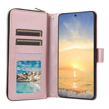 For Samsung Galaxy S21 Ultra 5G Case with Shoulder Strap Rhombus Zipper Leather Phone Cover