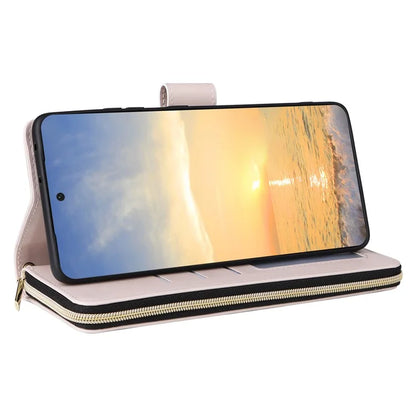 For Samsung Galaxy S21 Ultra 5G Case with Shoulder Strap Rhombus Zipper Leather Phone Cover