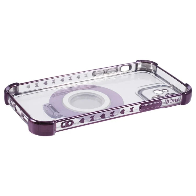 For iPhone 12 Case Makeup Mirror TPU Clear Phone Cover Invisible Kickstand