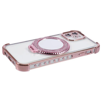 For iPhone 12 Case Makeup Mirror TPU Clear Phone Cover Invisible Kickstand