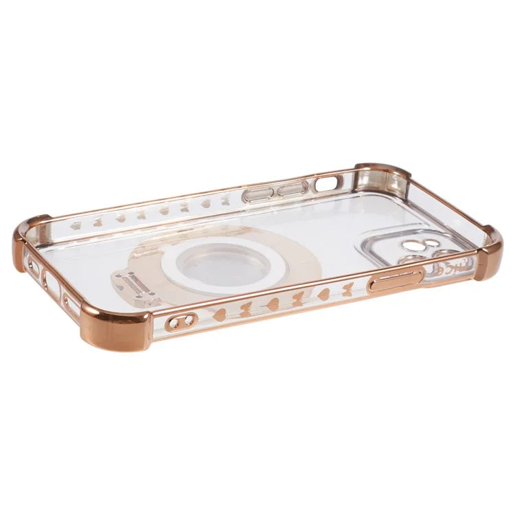 For iPhone 12 Case Makeup Mirror TPU Clear Phone Cover Invisible Kickstand