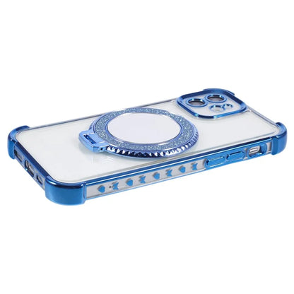 For iPhone 12 Case Makeup Mirror TPU Clear Phone Cover Invisible Kickstand