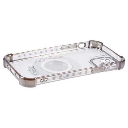 For iPhone 12 Case Makeup Mirror TPU Clear Phone Cover Invisible Kickstand