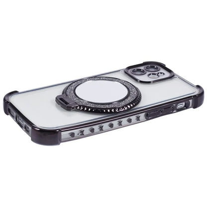 For iPhone 12 Case Makeup Mirror TPU Clear Phone Cover Invisible Kickstand