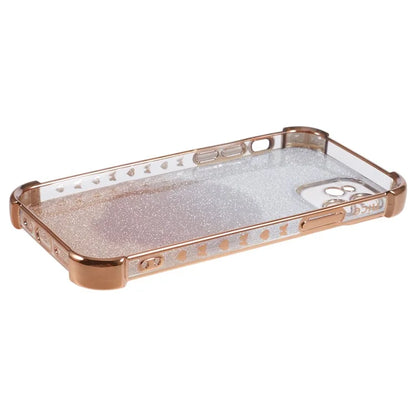 For iPhone 12 Case TPU Mirror Phone Cover Kickstand Glitter