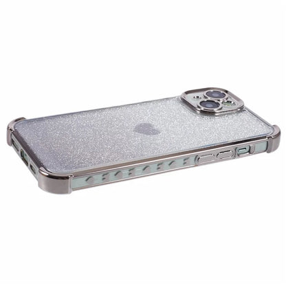 For iPhone 15 Plus Case Heart Pattern Glitter Anti-Drop TPU Phone Cover