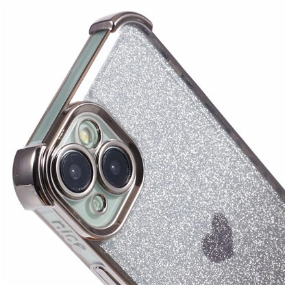 For iPhone 15 Plus Case Heart Pattern Glitter Anti-Drop TPU Phone Cover