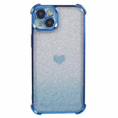 For iPhone 15 Plus Case Heart Pattern Glitter Anti-Drop TPU Phone Cover
