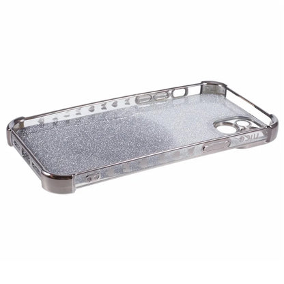 For iPhone 15 Plus Kickstand Case Glitter TPU Phone Cover with Mirror