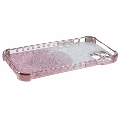For iPhone 15 Plus Kickstand Case Glitter TPU Phone Cover with Mirror