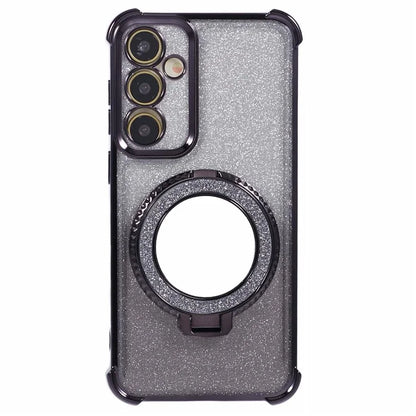 For Samsung Galaxy S23 FE Case Glitter Gradient TPU Phone Cover with Kickstand