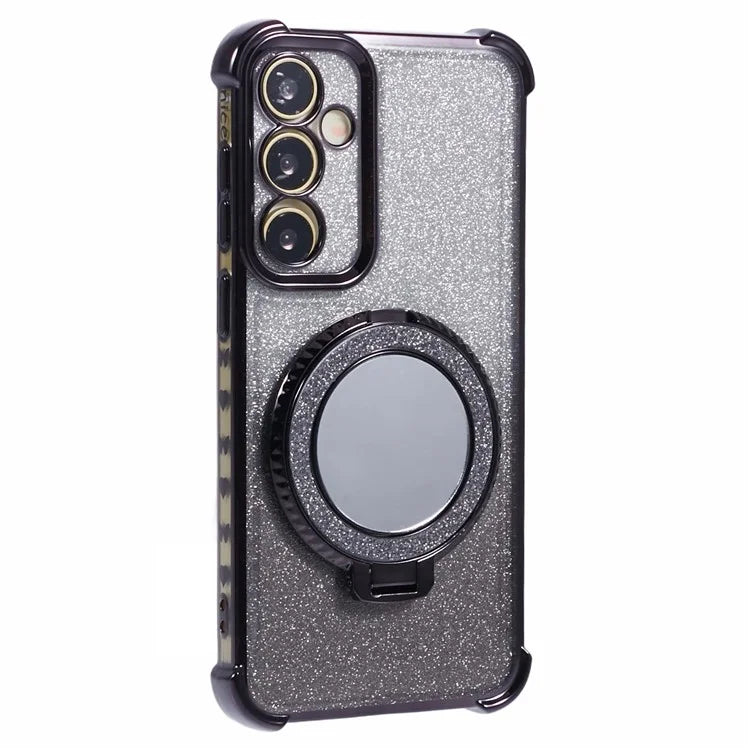 For Samsung Galaxy S23 FE Case Glitter Gradient TPU Phone Cover with Kickstand